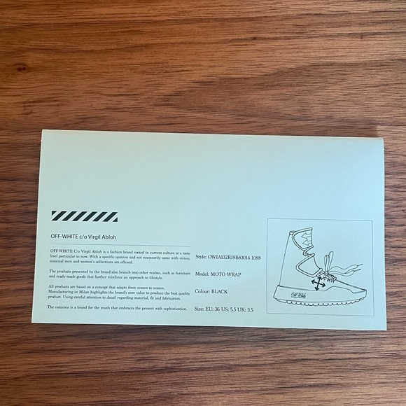 OFF-WHITE C/O VIRGIL ABLOH BLACK MOTO WRAP HIGH TOP SNEAKERS - Picture 11 of 11